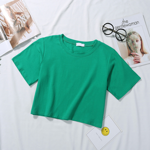 เสื้อยืดผู้หญิงทรงหลวม คอวี แขนสั้น ผ้าฝ้าย ระบายอากาศดี สไตล์เกาหลี ราคาโรงงานบังกลาเทศ ขายส่ง - Product Image 3