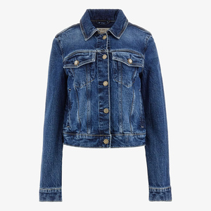Veste en jean stretch pour femme, manches longues, col rabattu, denim uni délavé, par Star Crystal Enterprises - Product Image 6