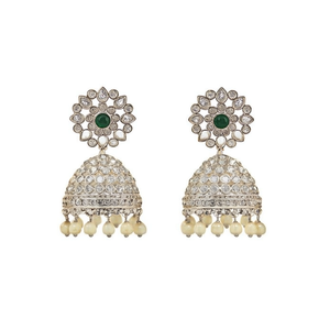 Kemp Floral Style Fine Dangle Jhumki Earrings - Product Image 2
