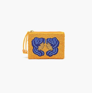 Pochette à monnaie en perles de rocaille cerise - Pochette zippée brodée à la main personnalisable pour usage quotidien/fêtes et cadeaux promotionnels - Product Image 1