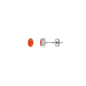 925 <b>Silver</b> Carnelian Classic Stud <b>Earrings</b> with Bezel Setting Butterfly Lock Design for Wedding & Anniversary Gifts - Product Image 4