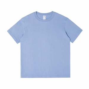 T-shirt décontracté classique noir uni pour homme, manches courtes, col rond, coupe régulière, 100 % coton jersey tricoté, teint uni - Product Image 2