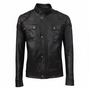 Nouvelles vestes en cuir pour hommes, style décontracté, hiver, motard, design de créateur, veste de mode pour l'extérieur, cuir de qualité supérieure - Product Image 1