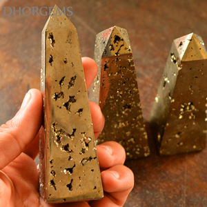 Obélisque en pyrite polie de qualité supérieure, pierre précieuse de cristal pour la guérison et la décoration, pyrite de cuivre à thème amoureux pour la décoration - Product Image 4