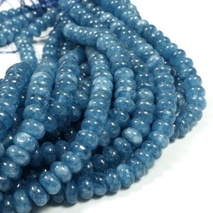 Perles de pierres précieuses en quartz apatite bleu lisses, forme rondelle, 8 mm, perles de quartz apatite bleu naturel, perles rondelles en quartz véritable, 16 pouces - Product Image 2