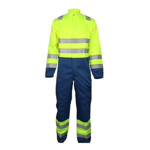 Combinaison de travail haute visibilité pour hommes, polyester, uniforme de sécurité réfléchissant pour usage industriel - Product Image 4