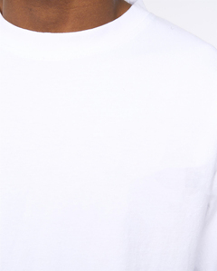 Camiseta de Manga Corta para Hombre, Cuello Redondo, Corte Regular, Algodón Blanco, Color Sólido, Diseño Liso Tejido - Product Image 4
