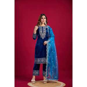 Vêtements traditionnels chinois de créateur Tenue de fête élégante Haut-Dupatta et bas - Product Image 2