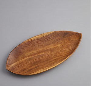 Assiette de service en bois faite à la main, motif grain de bois naturel, finition polie, pour la maison, les mariages, les événements et les restaurants - Product Image 1