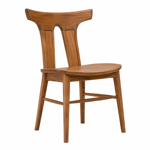 Silla de Comedor Escandinava de Madera de Teca Sólida, Ecológica, Duradera, Impermeable y Estable para Exteriores, Hogar, Oficina y Parque - Product Image 3