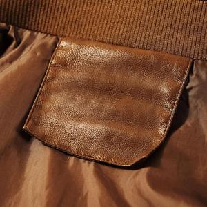 <b>Men's</b> Brown PU <b>Leather</b> Moto Biker <b>Jacket</b> Stand Collar Zipper Closure Slim Fit Regular Length Autumn Wear - Product Image 2