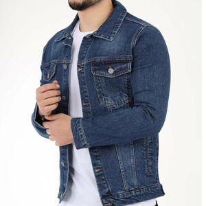 Veste en jean vintage à col montant imperméable et coupe-vent pour homme - Product Image 4