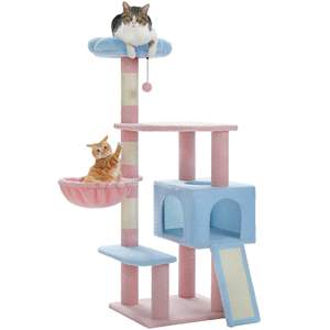Arbre à chat multi-niveaux de 47,3'' avec condo confortable pour chat et poteaux à gratter recouverts de sisal, arbre à chat en forme de fleur - Product Image 2