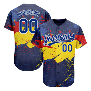 Customizable Gradient Baseball Jersey Unisex Full Sleeve Sublimated Print Breathable 100% <b>Polyester</b> Anti-Bacterial Sport Apparel - Product Image 6