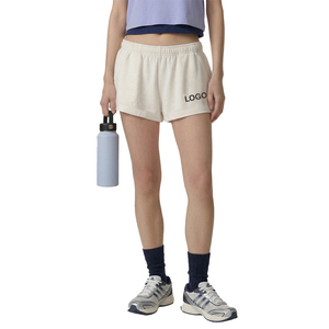 Pantalones Cortos Deportivos Personalizados para Mujer, Estilo Universitario, con Cintura Elástica, Tejido de Algodón Francés Premium, Teñido, para Deporte y Ocio - Product Image 1