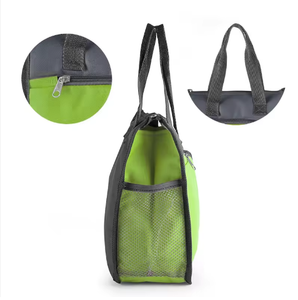 Eco-Friendly Insulated Cooler Bag for Picnic Work Zipper Closure Handled Lunch Tote Portable Handbag Polyester Large Capacity - Product Image 5