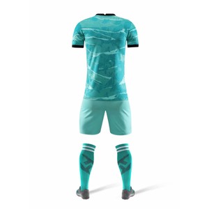 Ensemble de maillot de football personnalisé pour hommes, manches courtes, 100% polyester respirant, impression sublimée, tenue d'équipe, toutes saisons, uniforme adulte - Product Image 1