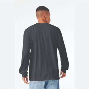 T-shirt à manches longues pour homme, col rond, coupe classique, style décontracté, couleur unie, jersey tricoté en coton - Product Image 5
