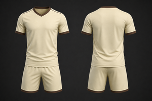 Ensemble de maillots de football personnalisés pour hommes, manches courtes, col rond, bordeaux, jaune, turquoise, évacuation de l'humidité, coupe athlétique toutes saisons - Product Image 6
