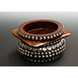 Elegant Indian Ethnic Handmade <b>Crystal</b> <b>Fashion</b> <b>Accessories</b> for Women-Traditional Wooden Studs Bangles by RR Enterprises - Product Image 5
