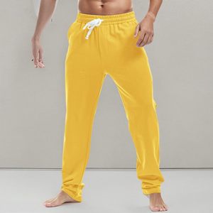 Men's Pants Casual Wear <b>Elastic</b> Mid Waist Lightweight Cotton Linen <b>Work</b> Men's <b>Trousers</b> Solid Color Straight Pattern Beached Look - Product Image 6