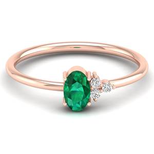 แหวน REYES ประดับมรกตทรงรี 0.5 กะรัต พร้อมเพชรโมอิสซาไนต์ ทองคำแท้ 14K สำหรับผู้หญิง ได้รับการรับรองจาก GRA เครื่องประดับชั้นดี - Product Image 5