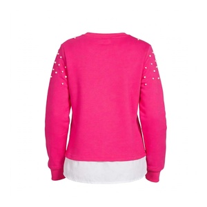 Hot Pink Beaded <b>Sweatshirt</b> Women Winter Fleece Pullover <b>Long</b> Sleeve Cute Casual <b>Ladies</b> Fashion Outerwear - Product Image 2