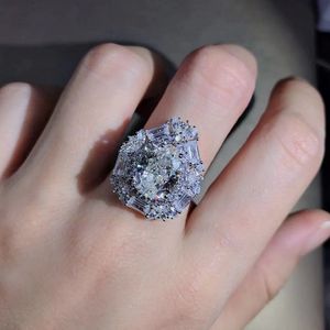 Luxury VVS Moissanite Diamond Engagement <b>Ring</b> Premium Fine Jewelry for Wedding Promise Bridal Anniversary Collection - Product Image 5