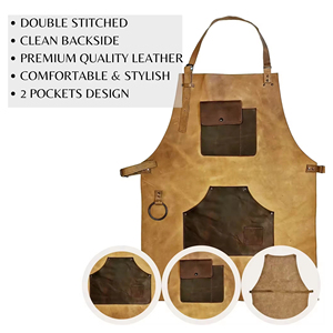 Tablier en cuir personnalisable de qualité supérieure, imperméable et élégant pour la grillade, le barbecue, le barmannage, le travail du bois, les chefs - Cadeau pour papa, mari - Product Image 3