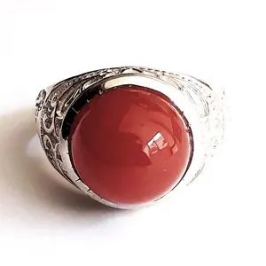 Женское кольцо из Красного Оникса, 925 из стерлингового серебра, серебряные ювелирные украшения, ободок, винтажные серебряные 925 кольца для мужчин, 25 шт. HM1430