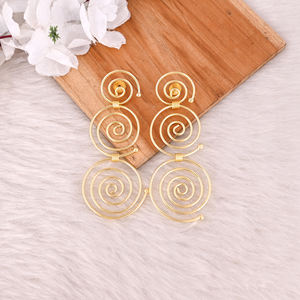Fashionable Gold Plated Earring Women Brass Gold Plated Stud Earring High Quality Brass Gold Plated Plain Stud Earrings Jewelry - Product Image 2
