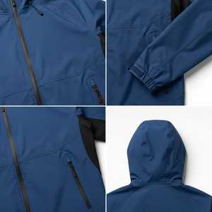 Chaqueta Cortavientos Ligera Personalizada al por Mayor para Hombre, Informal, Impermeable, 100% Nailon, con Capucha y Cuello Alto - Product Image 4