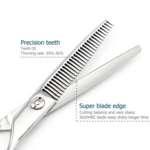 Premium Quality Stainless Steel <b>Blending</b> Shear Wide Tooth Blade Barber Salon Hair Cutting Scissor Sharp Notch 5.5 Inch - Product Image 6
