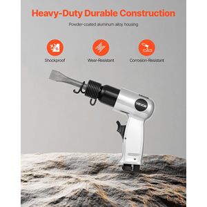 Martello Pneumatico Leggero e Compatto 4500BPM con Corsa da 1,57 Pollici e 4 Scalpelli per Foratura - Product Image 6