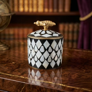 Most beautiful trending high demand brass <b>storage</b> <b>box</b> with mother of pearl inlay work Artisan shell inlay container brass - Product Image 1