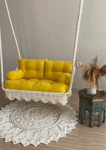 Macrame Swing, <b>Hanging</b> <b>chair</b>, hängesessel, Swing <b>chair</b>, Macrame swing <b>chair</b>, <b>hanging</b> <b>chair</b> indoor, <b>chair</b> <b>hanging</b> indoor hammock - Product Image 2