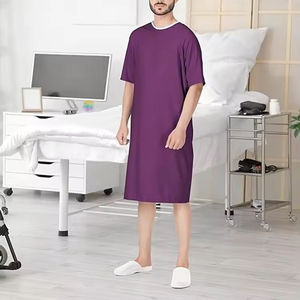 Batas de paciente de algodón suave asequibles en venta, perfectas para hospitales y clínicas, batas de paciente reutilizables de polialgodón de manga corta - Product Image 4