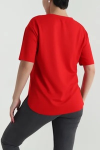 เสื้อยืดคอเต่าแขนสั้นทรงปกติสำหรับผู้หญิง EVER GLOW สีพื้น ผ้าฝ้าย 100% ระบายอากาศได้ดี แห้งเร็ว - Product Image 4
