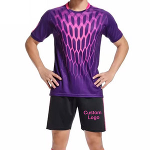 Camiseta de Fútbol Personalizada para Hombre, Color Morado y Rosa, Estampado Geométrico Sublimado, Absorbente de Humedad, Manga Corta, Corte Regular, para Adultos, Todas las Temporadas - Product Image 1