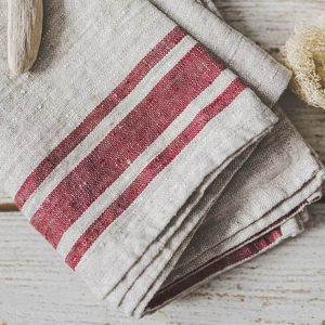 Juego de 2 toallas de lino estilo francés, toallas de cocina de lino con presilla para colgar, toallas gruesas para las manos, toallas de té rústicas en varios colores - Product Image 1