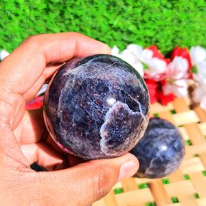 Pierre de guérison en iolite naturelle, pierre précieuse polie pour la méditation Reiki, décoration énergétique, fabrication de bijoux, vente en gros - Product Image 3