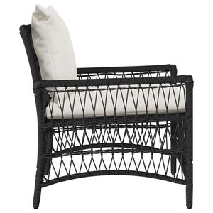 Chaise de jardin en polyrotin 60 x 70 x 78 cm, couleur noire - Product Image 2