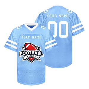 Custom Sublimated American Football Jersey V-Neck Short Sleeve Mesh Breathable Team Name Number Printed Unisex Adult All Seasons - Product Image 4