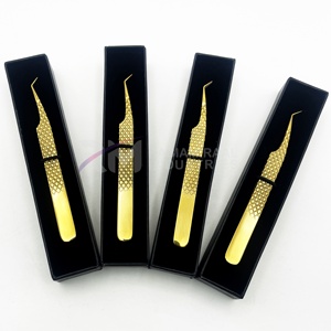 Pince à épiler professionnelle RMI Gold pour cils, haute qualité, durable, pointe volume, plasma, acier inoxydable durable, logo personnalisé - Product Image 5
