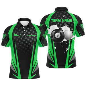 Maillots de billard/snooker pour hommes, personnalisés, imprimés numériquement, haute qualité, en Spandex/Coton, col en V, séchage rapide, respirants - Product Image 4