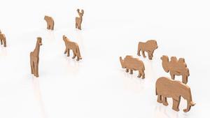 <b>Wooden</b> Animal Figurines Handmade Cutouts Freestanding Home Decoration Set of 10 <b>wooden</b> animals figures luxury - Product Image 2
