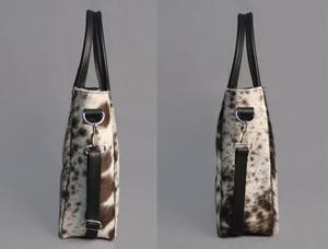 Bolso Tote de Cuero Genuino de Alta Calidad con Pelo, para Mujer, Verano, Cierre Abierto, Bolso de Hombro de Lujo LHTB-0043 - Product Image 4