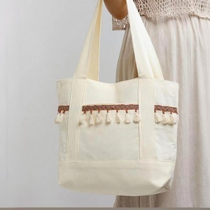 Sac fourre-tout en toile de coton épaisse, réutilisable, écologique, avec logo personnalisé pour la vente en gros et au détail - Product Image 2