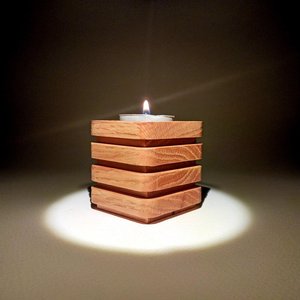 Handmade Acacia Wooden <b>Tealight</b> Candle <b>Holder</b> Solid Wood Accent Piece for Farmhouse and Rustic Interiors Design - Product Image 4