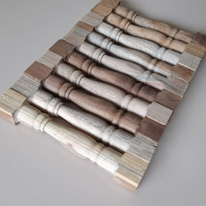 Muebles de madera tallada artesanalmente: Patas de madera de pino estilo antiguo, pilares pequeños en forma de calabaza, columnas de soporte para gabinetes y apliques decorativos. - Product Image 2